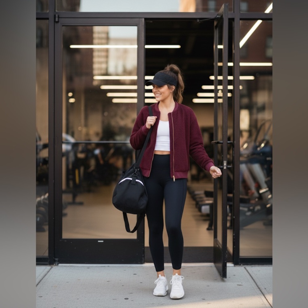Titika Bomber Jacket Burgundy Size Medium